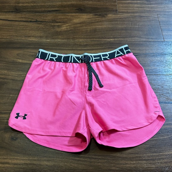 Under Armour Women's Bright Pink Athletic Shorts - Picture 1 of 2